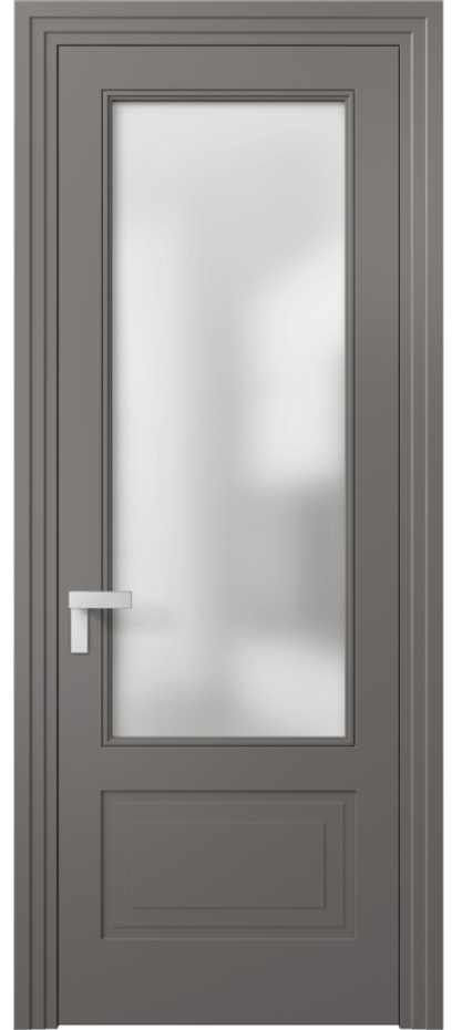 Межкомнатная дверь Rocca 8342 Матовый классический серый Сатинированное стекло Цена 3250 AZE | Volhovec