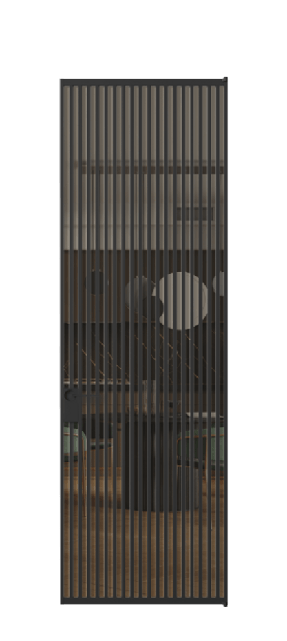 Алюминиевая дверь АЛПЛ040.06 Алюминий Черный Прозрачное бронзовое стекло, триплекс, 6 мм Цена 208990  | Volhovec