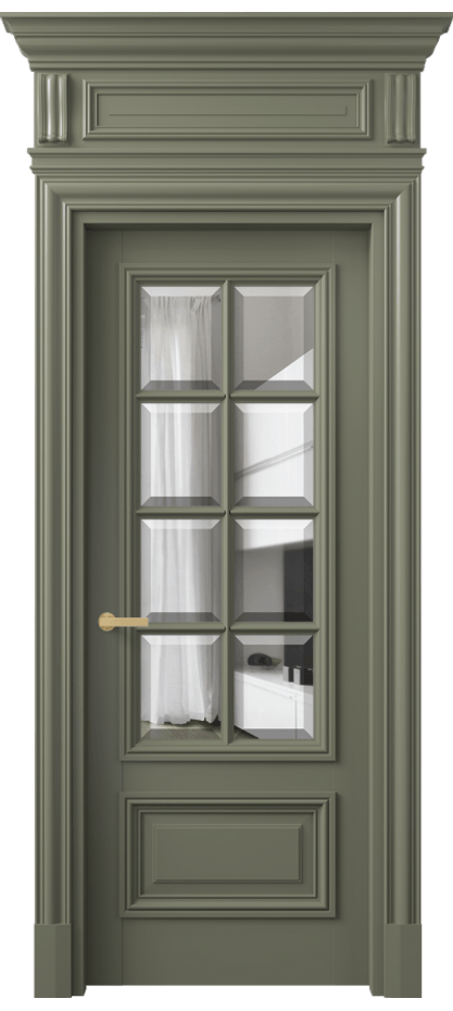 Межкомнатная дверь Antique 7316 Бук оливковый тёмный Прозрачное стекло с фацетом Цена 184009 ₽ | Volhovec