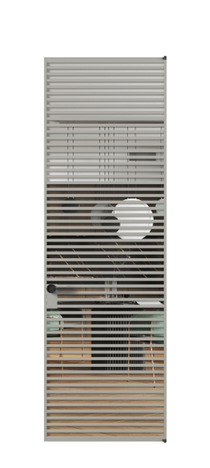 Алюминиевая дверь АЛПЛ040.07 Алюминий нейтральный серый Прозрачное стекло "Crystal Vision", калёное, 6 мм Цена 225390  | Volhovec