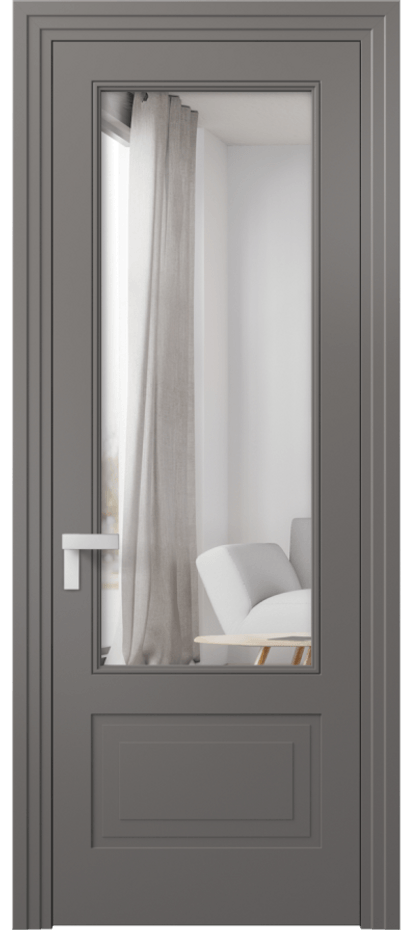 Межкомнатная дверь Rocca 8342 Матовый классический серый Двустороннее зеркало, триплекс 8 мм Цена 3330 AZE | Volhovec