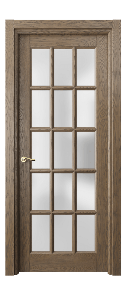 Межкомнатная дверь Lignum 0708 Дуб мраморный брашированный Сатинированное стекло Цена 1168730 AMD | Volhovec