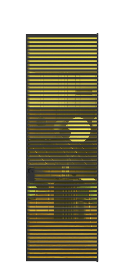 Алюминиевая дверь АЛПЛ040.07 Алюминий Черный Прозрачное жёлтое стекло, триплекс, 6мм Цена 10890  | Volhovec