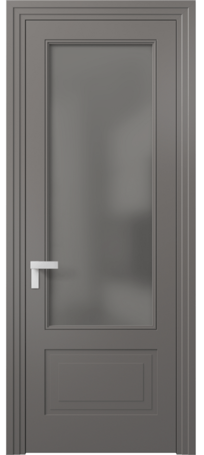 Межкомнатная дверь Rocca 8342 Матовый классический серый Сатинированное серое стекло, триплекс, 8 мм Цена 3250 AZE | Volhovec