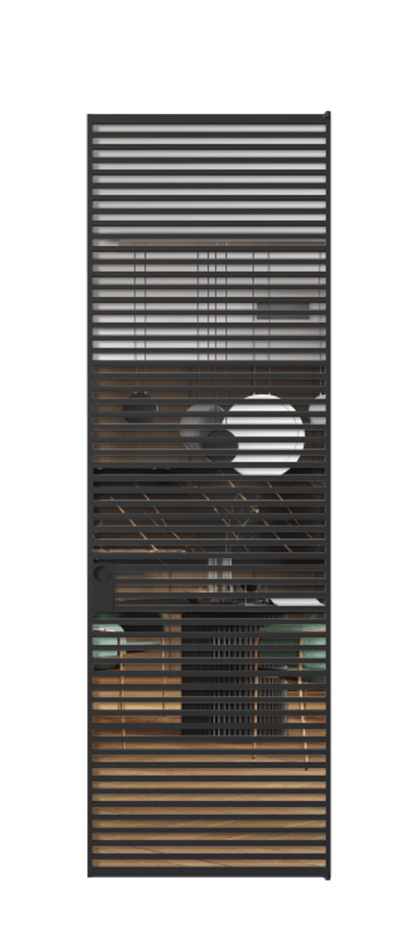 Алюминиевая дверь АЛПЛ040.07 Алюминий Черный Прозрачное стекло "Crystal Vision", калёное, 6 мм Цена 11311  | Volhovec