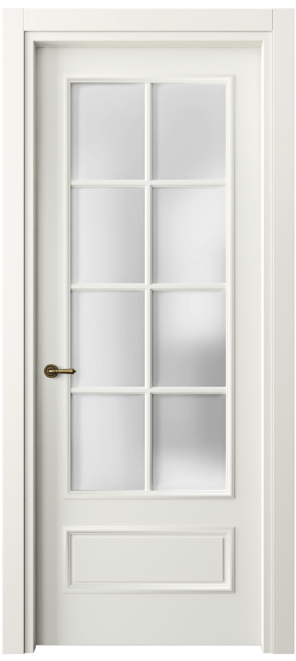 Межкомнатная дверь Paris 8112 Матовый жемчужный Сатинированное стекло Цена 57919 ₽| Volhovec