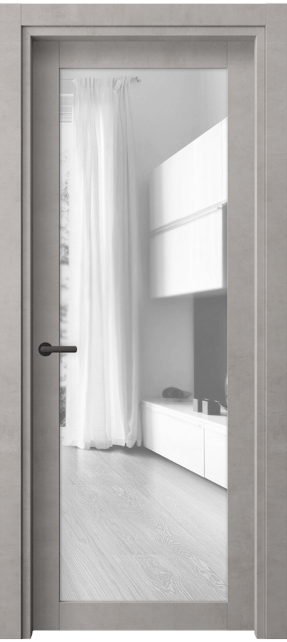 Межкомнатная дверь Neo 2102 Леон серебро Прозрачное стекло, триплекс, 6 мм Цена 33359 ₽ | Volhovec