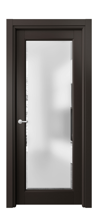 Дверь межкомнатная Toscana Rombo 6300 Бук антрацит Сатинированное стекло с фацетом, 6 мм Гладкий наличник БАН Цена 106110 сом Наличники уже входят в базовый комплект. Фабрика дверей Волховец 8 (800) 551 43 19 Межкомнатная дверь Toscana Rombo 6300 Бук антрацит Сатинированное стекло с фацетом, 6 мм Цена 106110 сом | Volhovec