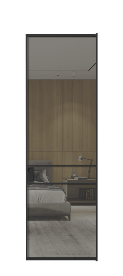 Алюминиевая дверь АЛПЛ040.02 Алюминий Черный Рефлективное серое стекло "Stopsol", калёное, 6 мм Цена 138890  | Volhovec