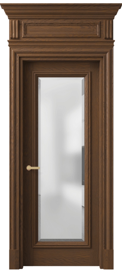 Межкомнатная дверь Antique 7300 Дуб каштановый матовый Сатинированное стекло с фацетом Цена 1796260 AMD | Volhovec