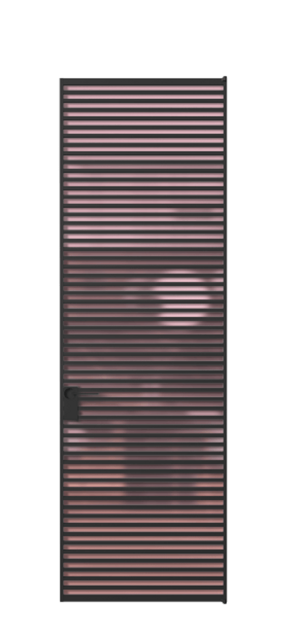 Алюминиевая дверь АЛПЛ040.07 Алюминий Черный Сатинированное розовое стекло, триплекс, 6мм Цена 208990  | Volhovec