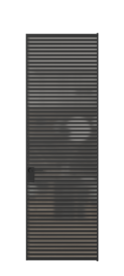 Алюминиевая дверь АЛПЛ040.07 Алюминий Черный Сатинированное серое стекло, триплекс, 6 мм Цена 208990  | Volhovec