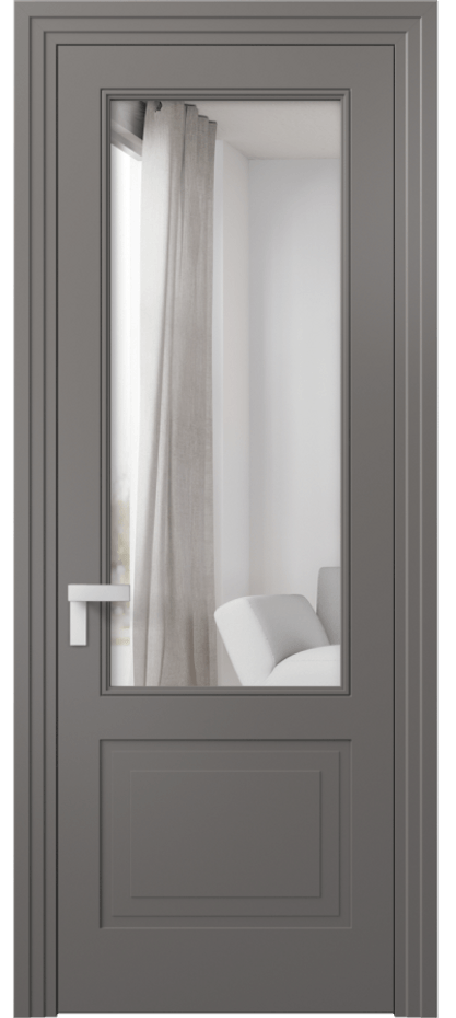 Межкомнатная дверь Rocca 8352 Матовый классический серый Двустороннее зеркало, триплекс 8 мм Цена 63919 ₽ | Volhovec