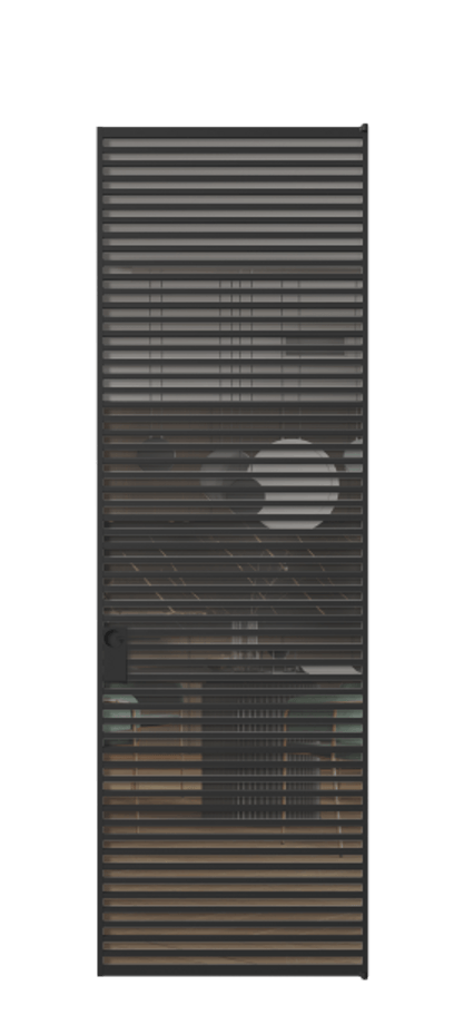 Алюминиевая дверь АЛПЛ040.07 Алюминий Черный Прозрачное серое стекло, триплекс, 6 мм Цена 208990  | Volhovec