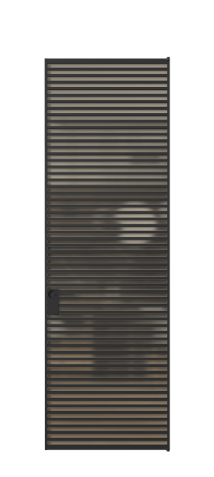 Алюминиевая дверь АЛПЛ040.07 Алюминий Черный Сатинированное бронзовое стекло, триплекс, 6 мм Цена 10890  | Volhovec