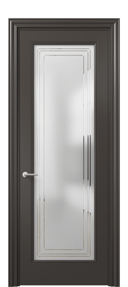 Дверь межкомнатная Mascot 8400 Матовый антрацит Сатинированное стекло с гравировкой "Грани", триплекс, 7 мм Фигурный наличник МАН Цена 62079 ₽ Наличники уже входят в базовый комплект. Фабрика дверей Волховец 8 (800) 551 43 19 Межкомнатная дверь Mascot 8400 Матовый антрацит Сатинированное стекло с гравировкой "Грани", триплекс, 7 мм Цена 62079 ₽ | Volhovec