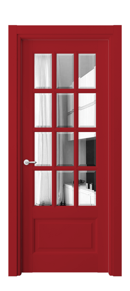 Межкомнатная дверь Toscana Grigliato 6313 Бук белоснежный Двустороннее зеркало с фацетом, триплекс Цена 155499 ₽ | Volhovec