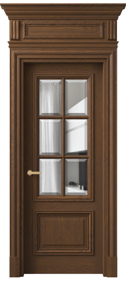 Межкомнатная дверь Antique 7312 Дуб каштановый матовый Прозрачное стекло с фацетом Цена 59996450 so'm | Volhovec