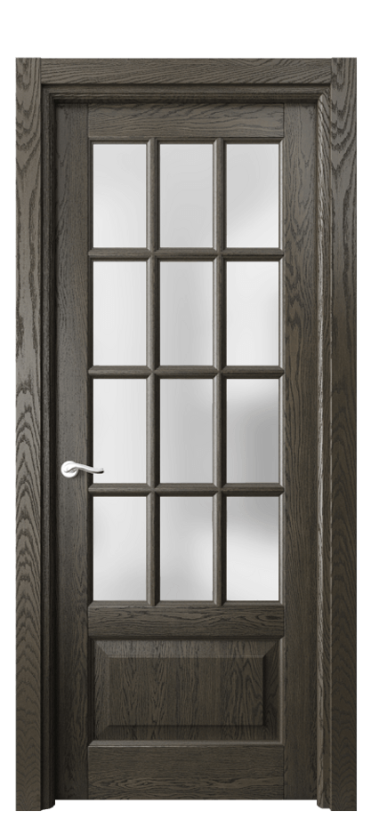 Межкомнатная дверь Lignum 0728 Дуб серый брашированный Сатинированное стекло Цена 1168730 AMD | Volhovec
