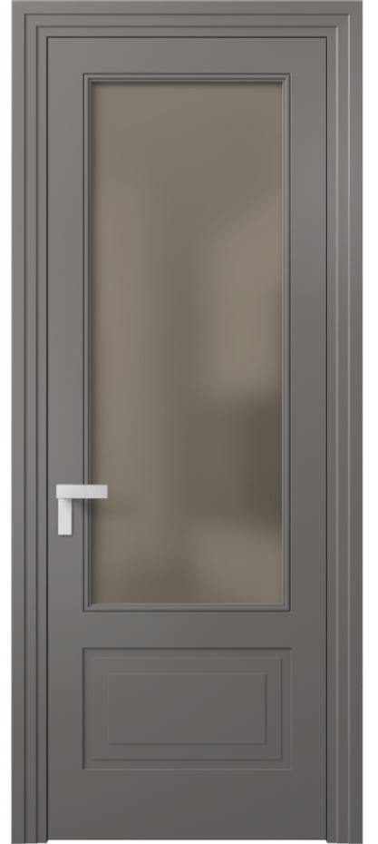 Межкомнатная дверь Rocca 8342 Матовый классический серый Сатинированное бронзовое стекло, триплекс, 8 мм Цена 3250 AZE | Volhovec