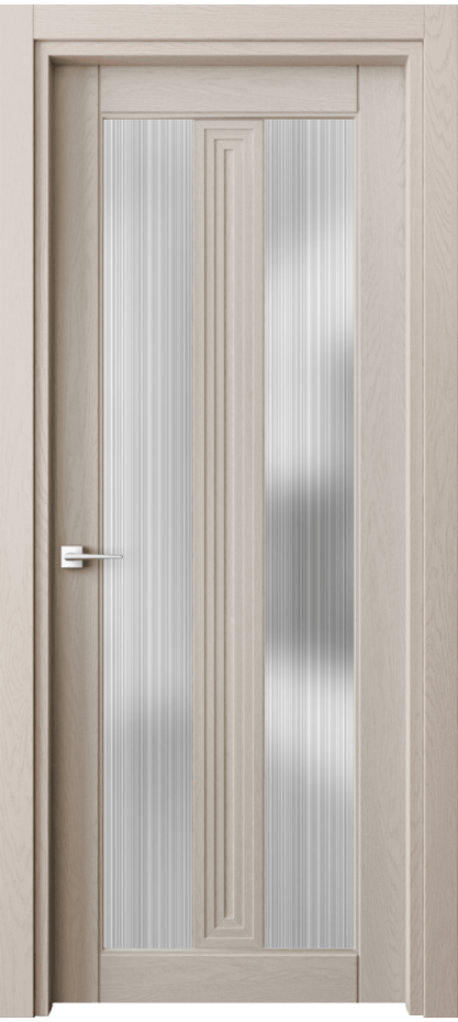 Межкомнатная дверь Эго 6122 Дуб светло-бежевый Сатинированное стекло "Дождь" Цена 121399 ₽ | Volhovec
