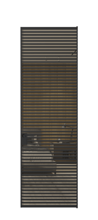 Алюминиевая дверь АЛПЛ040.07 Алюминий Черный Рефлективное бронзовое стекло "Stopsol", калёное, 6 мм Цена 11311  | Volhovec