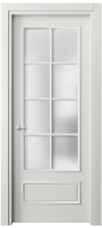 Межкомнатная дверь Paris 8112 Матовый серый Сатинированное стекло Цена 3020 AZE| Volhovec