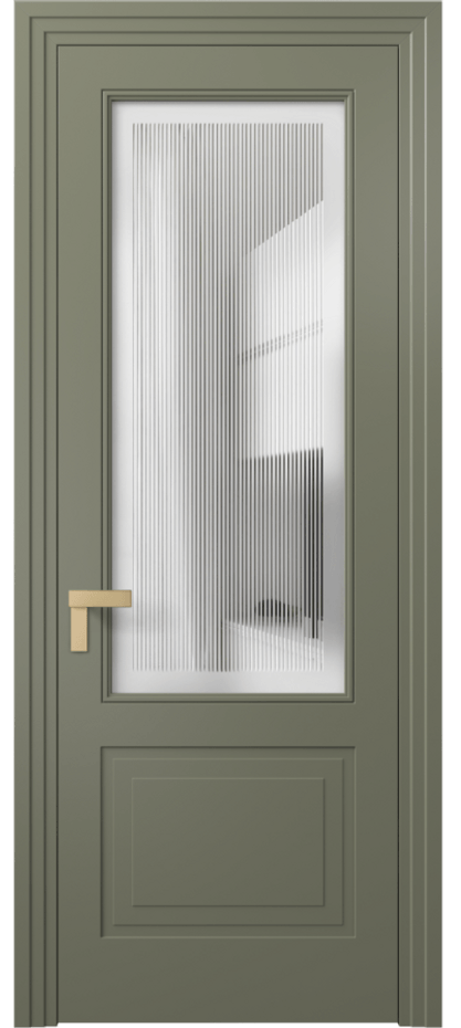 Межкомнатная дверь Rocca 8352 Матовый оливковый тёмный Сатинированное с гравировкой "Каннелюры", триплекс, 7 мм Цена 69519 ₽ | Volhovec