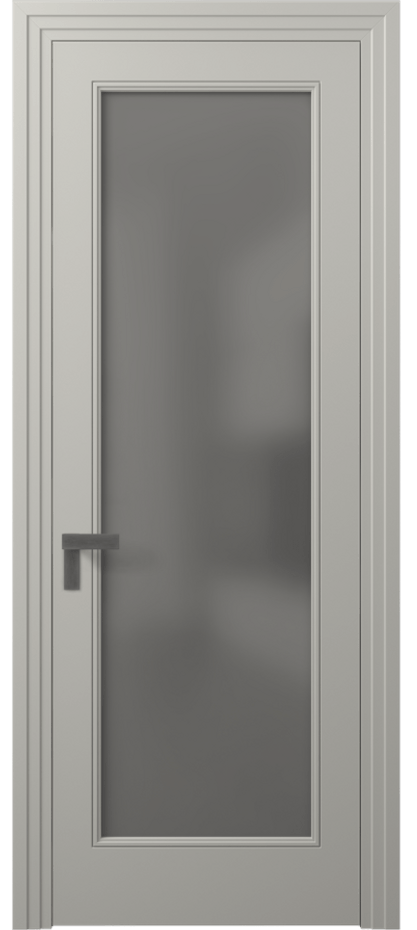 Межкомнатная дверь Rocca 8300 Матовый тёплый серый Сатинированное серое стекло, триплекс Цена 82899 ₽ | Volhovec