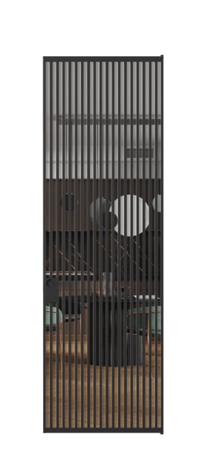 Алюминиевая дверь АЛПЛ040.06 Алюминий Черный Прозрачное стекло "Crystal Vision", калёное, 6 мм Цена 216990  | Volhovec