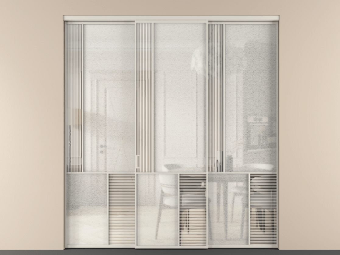 Перегородка Mosaic внутри проема трёхстворчатая #VENDORCODE# #FURNISH# #GLASS# Цена #PRICE# #CURRENCY# | Volhovec