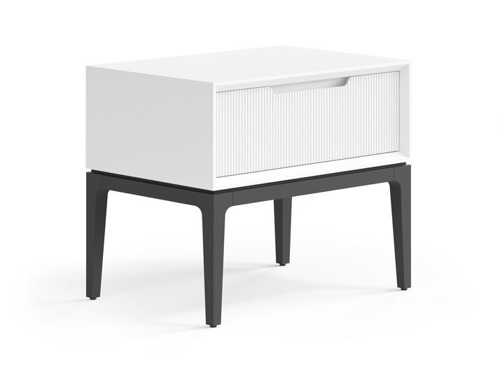 Мебель Тумба прикроватная Velvet 1 ящик. Цвет Матовый светло-серый. Материал Гладкая эмаль. Коллекция Тумба прикроватная Velvet 1 ящик. Картинка.