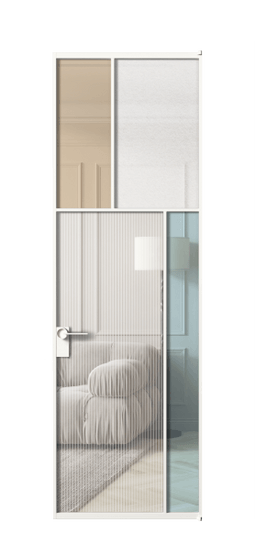 Дверь межкомнатная АЛПЛ041.23 БЕЛ 4 стекла. Цвет Алюминий Белый. Материал Алюминий. Коллекция Mosaic. Картинка.