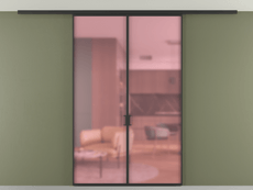 Перегородка Formato вдоль стены на потолок 2 створки