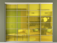 Перегородка Формато внутри проёма 4 створки с синхронным механизмом