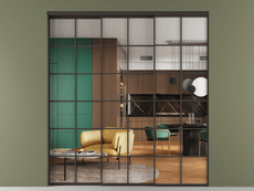 Перегородка Formato внутри проёма 3 створки с синхронным механизмом