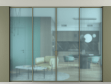 Перегородка Формато внутри проёма скрытое крепление в потолок 4 створки