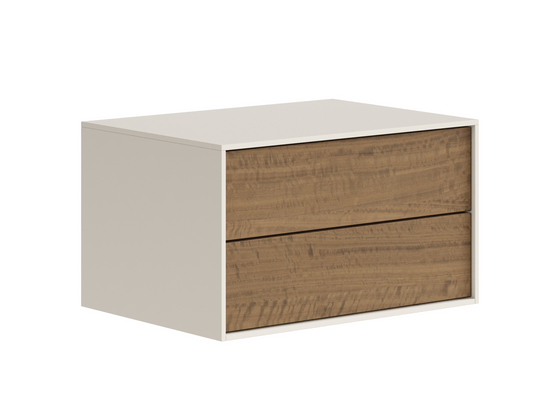 Мебель Тумба подвесная прикроватная Module 2 ящика. Цвет Ярко-серый. Материал ЛДСП однотонный. Коллекция Тумба подвесная прикроватная Module 2 ящика. Картинка.