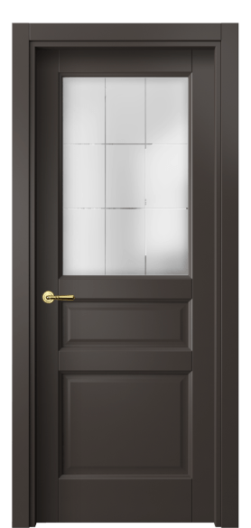 Дверь межкомнатная 1432 МАН Cатинированное стекло лофт. Цвет Матовый антрацит. Материал Гладкая эмаль. Коллекция Galant. Картинка.